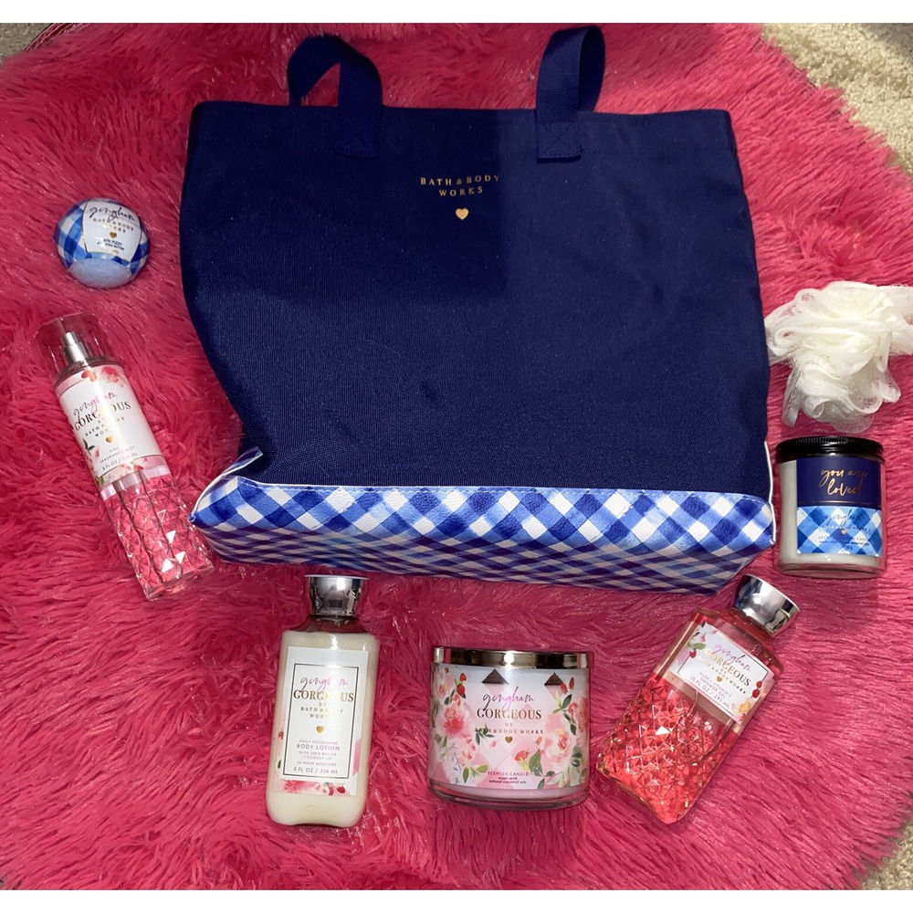BATH & BODY‎ WORKS GINGHAM GORGEOUS 2023 MOTHERS DAY GIFT SET TOTE BAG MSRP $132